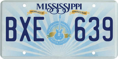 MS license plate BXE639