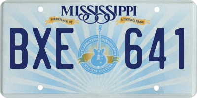 MS license plate BXE641