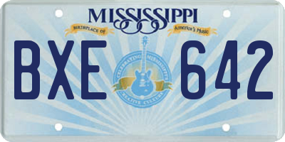 MS license plate BXE642