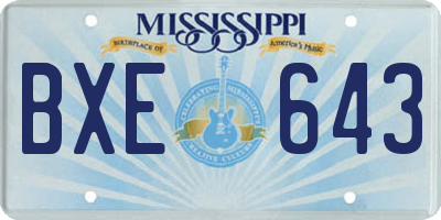 MS license plate BXE643