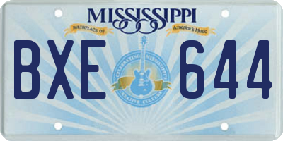 MS license plate BXE644