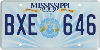 MS license plate BXE646