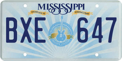 MS license plate BXE647