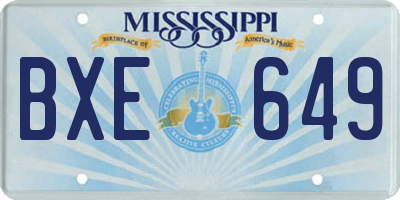 MS license plate BXE649