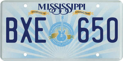 MS license plate BXE650