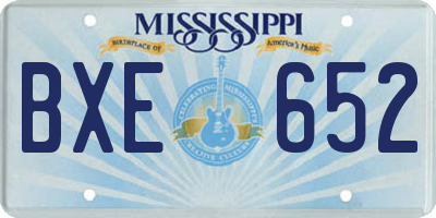 MS license plate BXE652