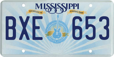 MS license plate BXE653