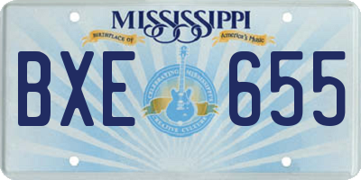 MS license plate BXE655