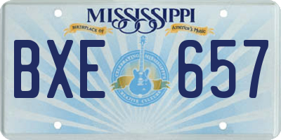 MS license plate BXE657