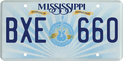 MS license plate BXE660