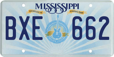 MS license plate BXE662