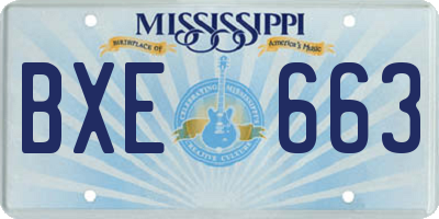 MS license plate BXE663