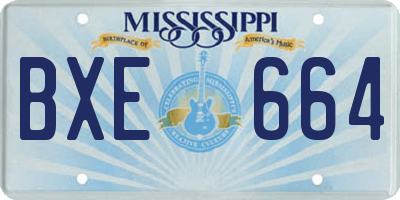 MS license plate BXE664