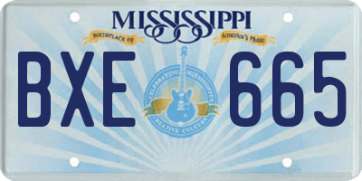 MS license plate BXE665