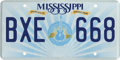 MS license plate BXE668