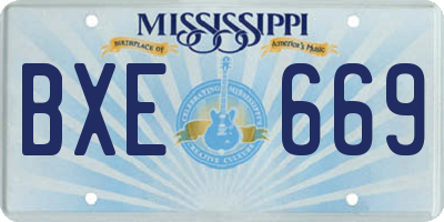 MS license plate BXE669