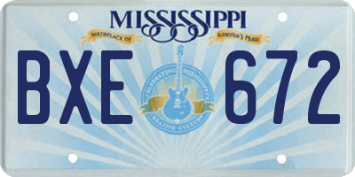 MS license plate BXE672