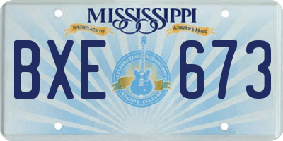 MS license plate BXE673