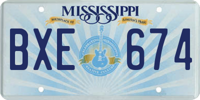 MS license plate BXE674