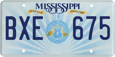 MS license plate BXE675
