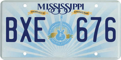 MS license plate BXE676