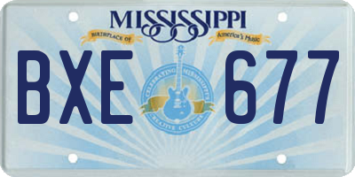 MS license plate BXE677