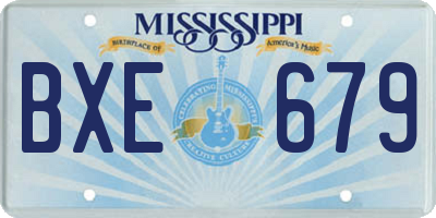 MS license plate BXE679
