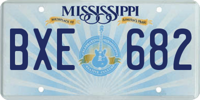 MS license plate BXE682