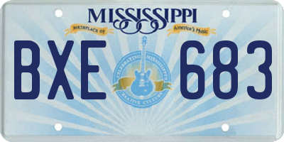 MS license plate BXE683