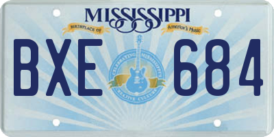 MS license plate BXE684