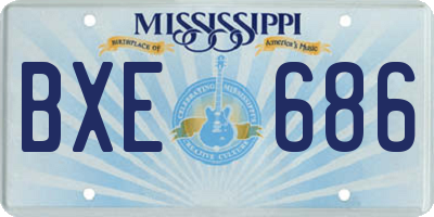 MS license plate BXE686