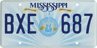 MS license plate BXE687