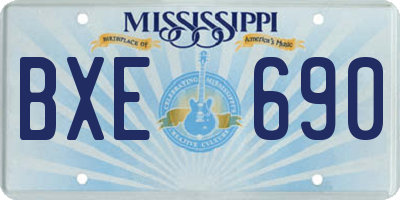 MS license plate BXE690