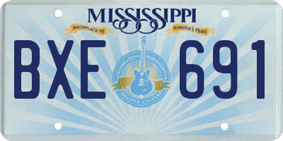 MS license plate BXE691