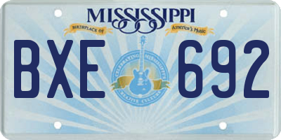 MS license plate BXE692