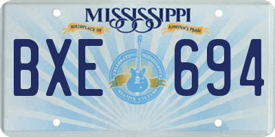 MS license plate BXE694