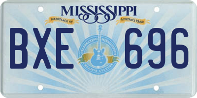 MS license plate BXE696
