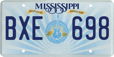 MS license plate BXE698