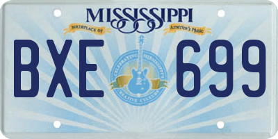 MS license plate BXE699