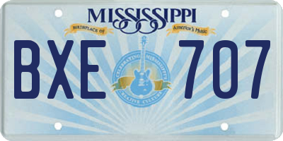 MS license plate BXE707