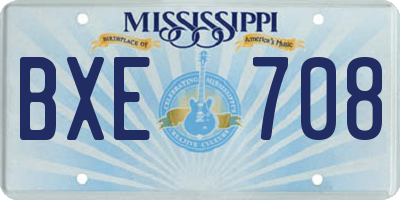 MS license plate BXE708