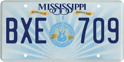 MS license plate BXE709