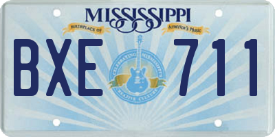 MS license plate BXE711