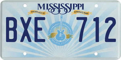 MS license plate BXE712