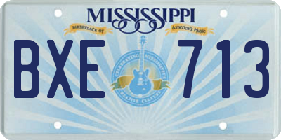 MS license plate BXE713