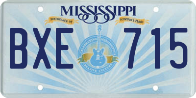 MS license plate BXE715