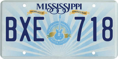 MS license plate BXE718