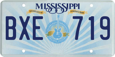 MS license plate BXE719
