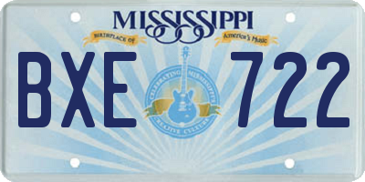 MS license plate BXE722