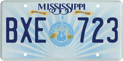 MS license plate BXE723